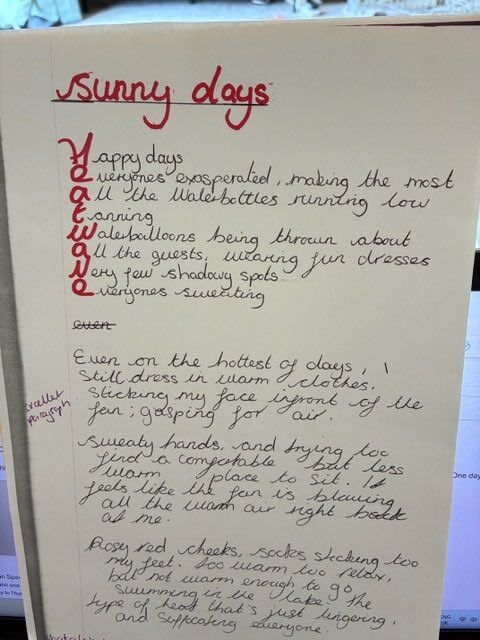 Image for the Tweet beginning: Today we did ACROSTIC poems